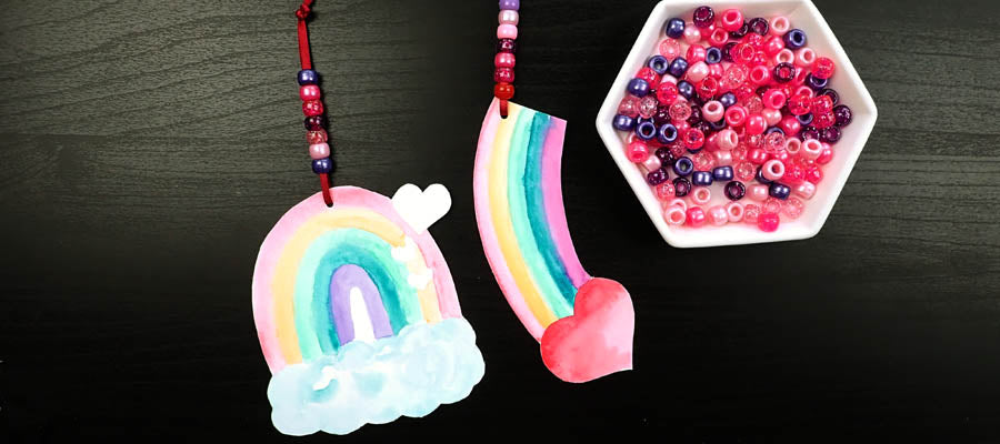 Valentine's Day Book Marks feat. Pony Beads