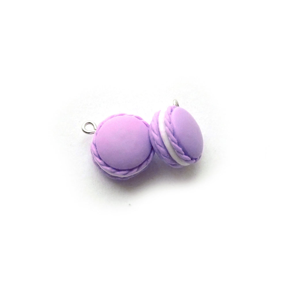 Lilac Purple Plastic Macaron Charms, 5 Charms