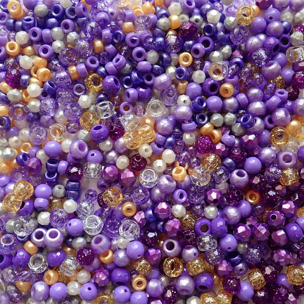 Princess Purple Craft Beads Mix, about 500 beads