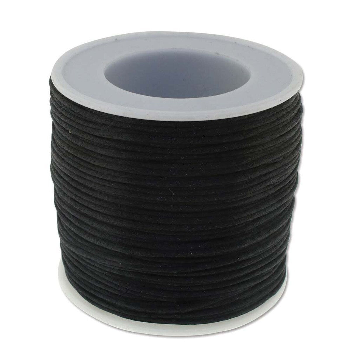 Black Satin Rattail Cord, 1mm, 72 yards