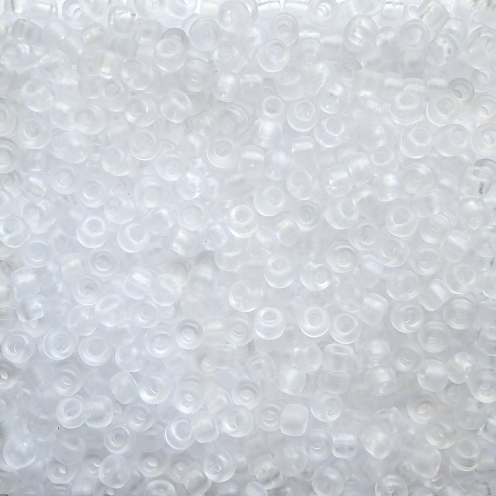 Matte Crystal Frost Plastic Pony Beads 6 x 9mm, 500 beads