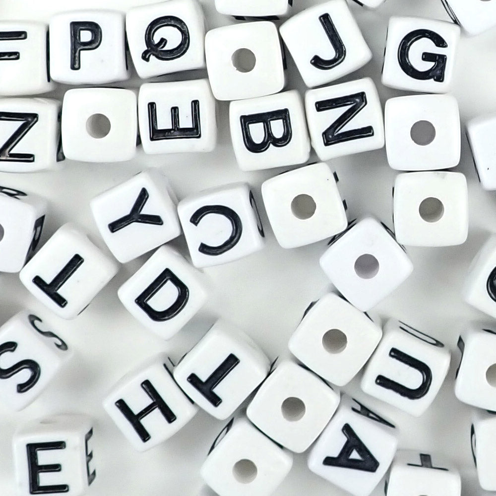 vertical hole cube alphabet beads