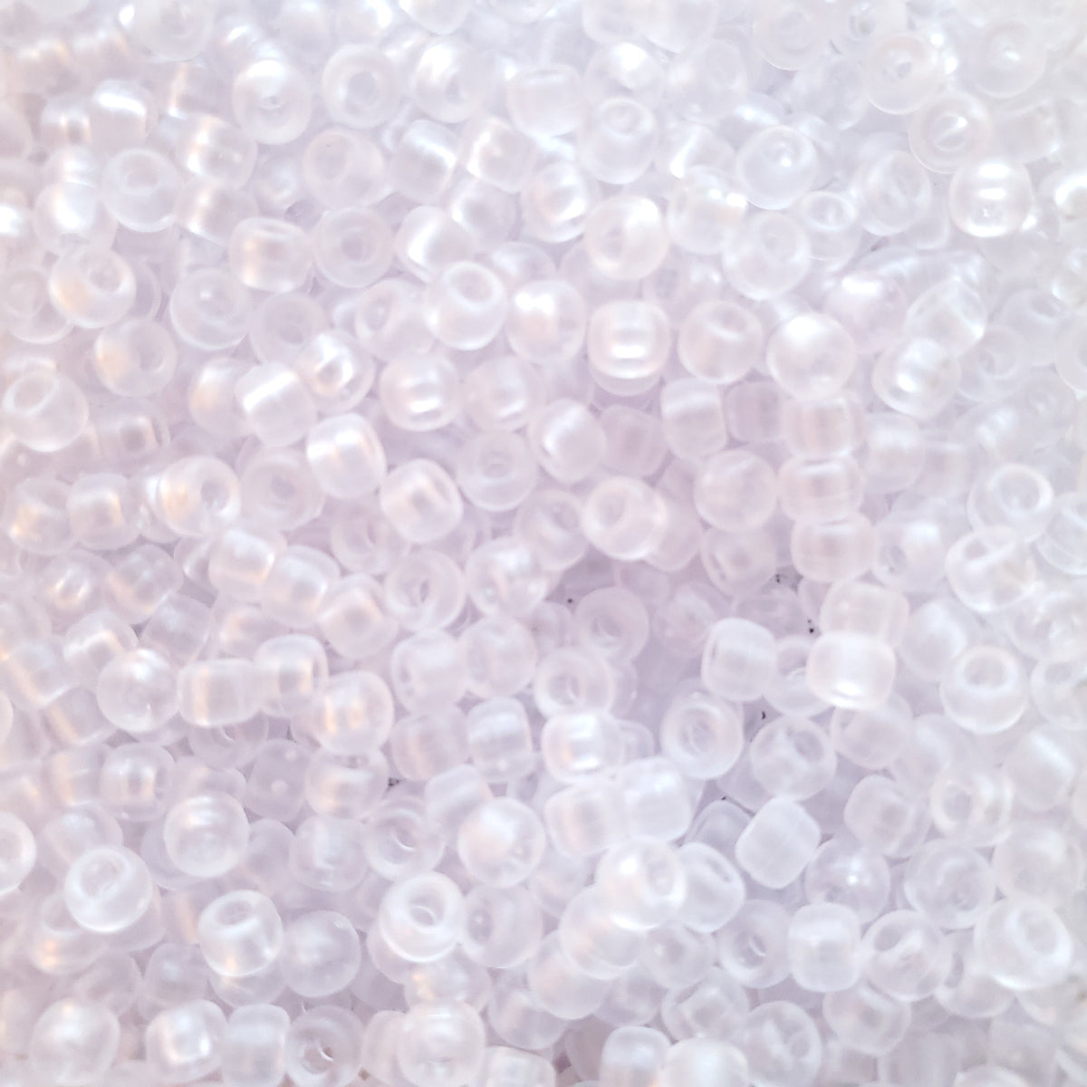 Matte Crystal Frost Plastic Pony Beads 6 x 9mm, 150 beads