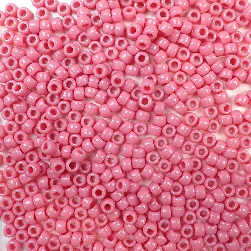 mauve pink 6 x 9mm plastic pony beads
