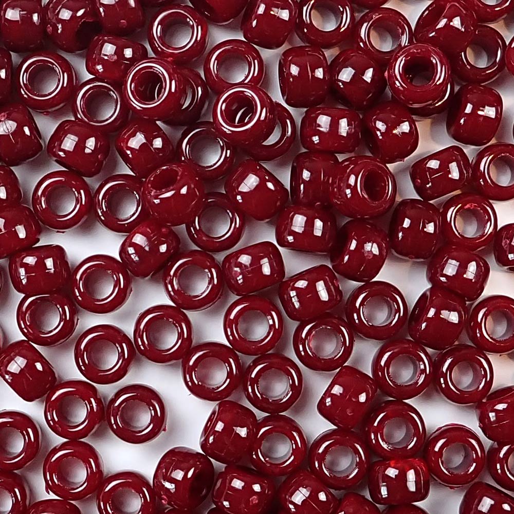 dark cranberry 6 x 9mm plastic pony beads in bulk