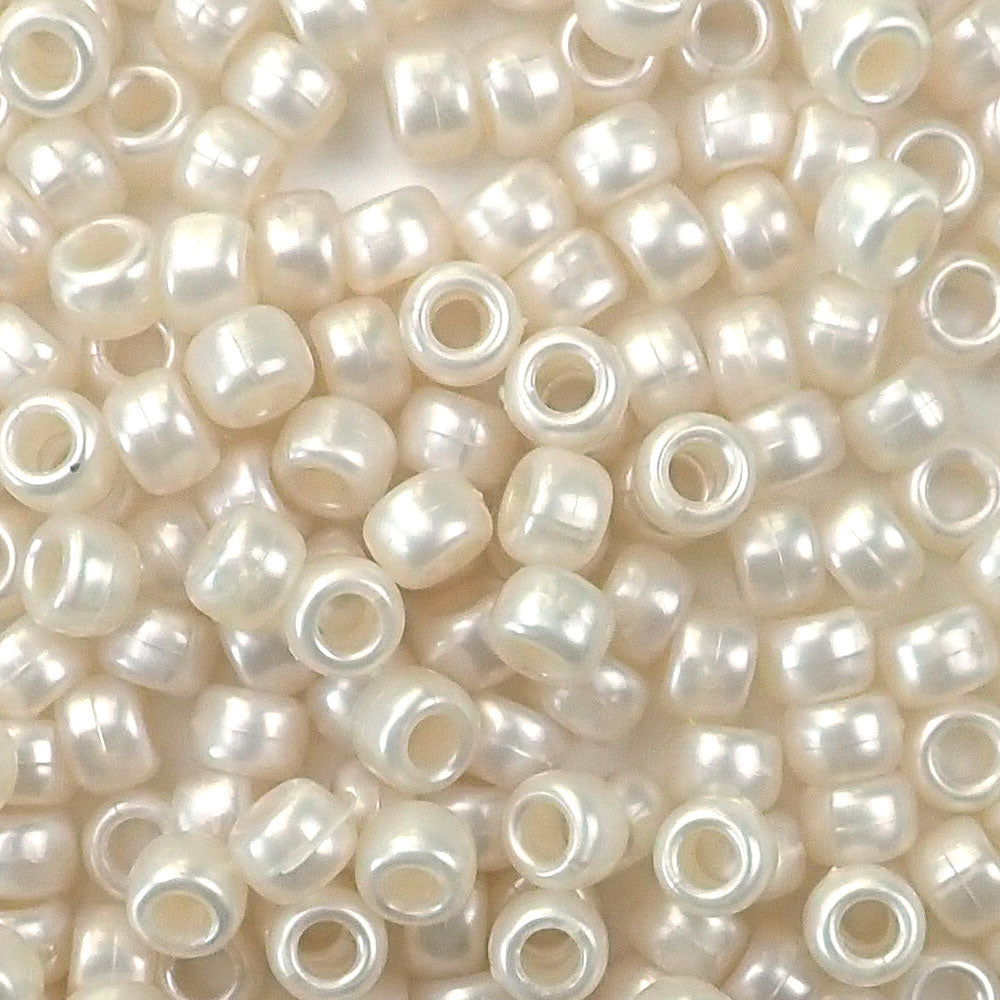antique pearl 6 x 9mm plastic pony beads in bulk
