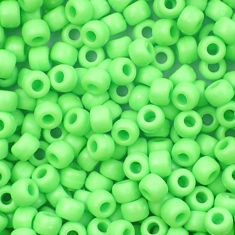 matte lime green pony beads
