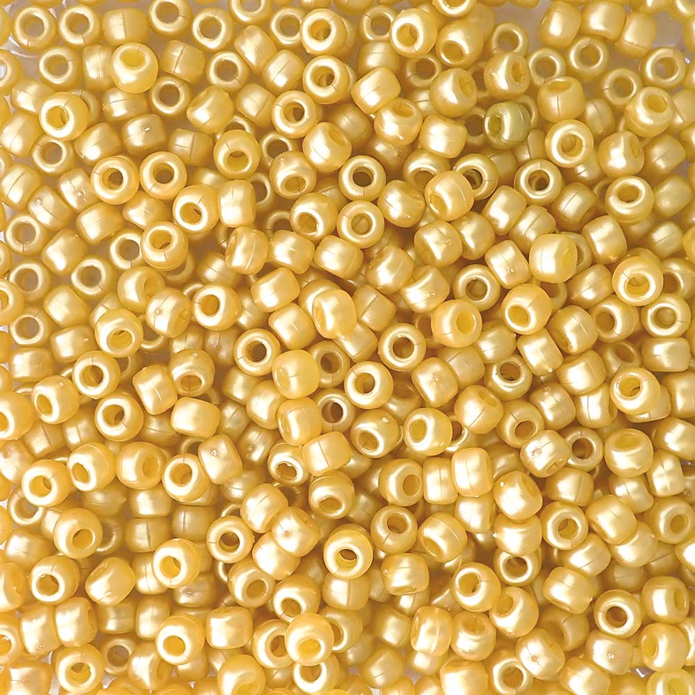 Satin Matte Gold Pearl Pony Beads