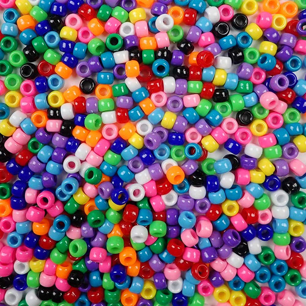 1200 Pcs Glow in The Dark Pony Beads, Plastic Hair Beads, Color Changing  Beads for Craft Projects Bracelet Necklace Jewelry Making, 6 x 8 mm