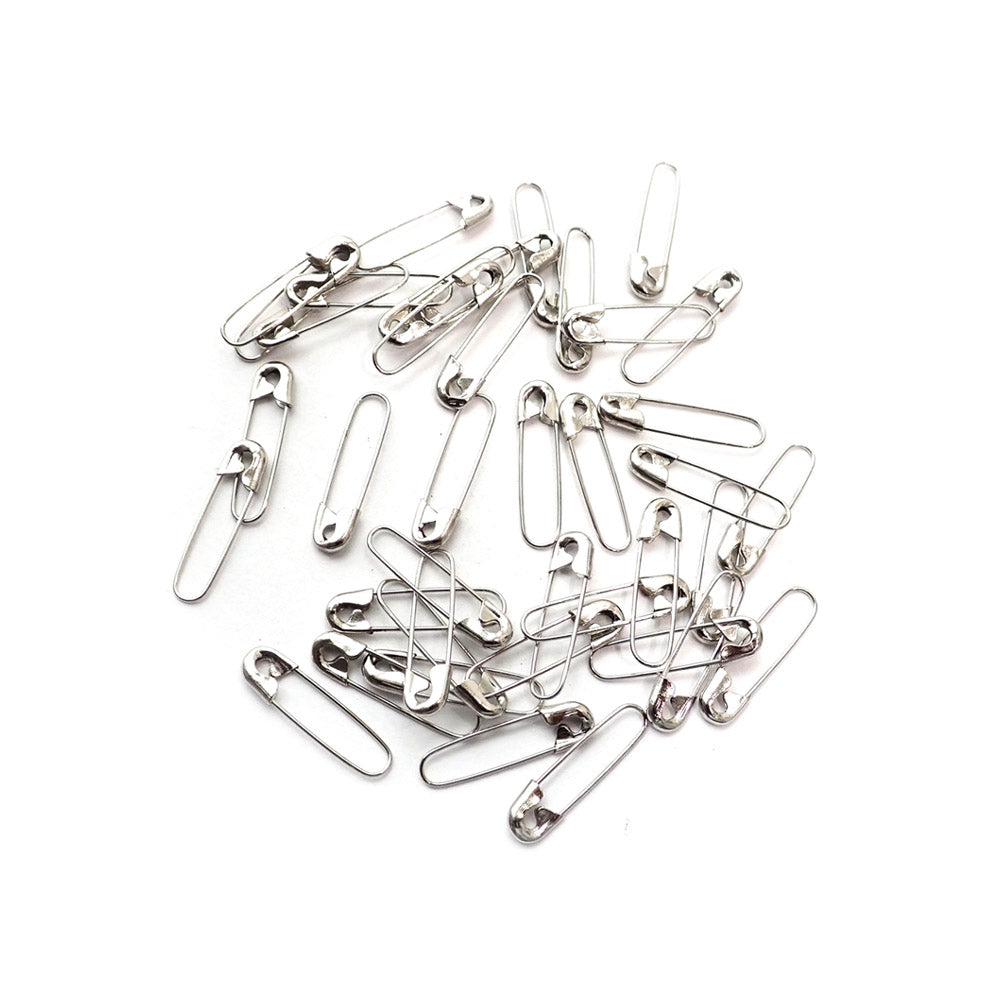 Coiless Safety Pin 1-1/8" for beads, Silver Tone, 40 pins / pack