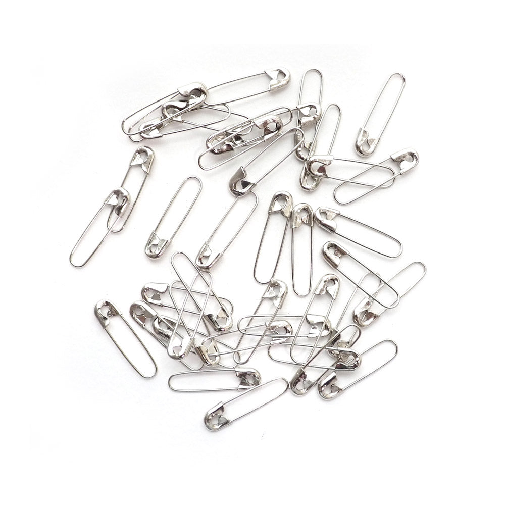 Coiless Safety Pin 1-1/8" for beads, Silver Tone, 40 pins / pack