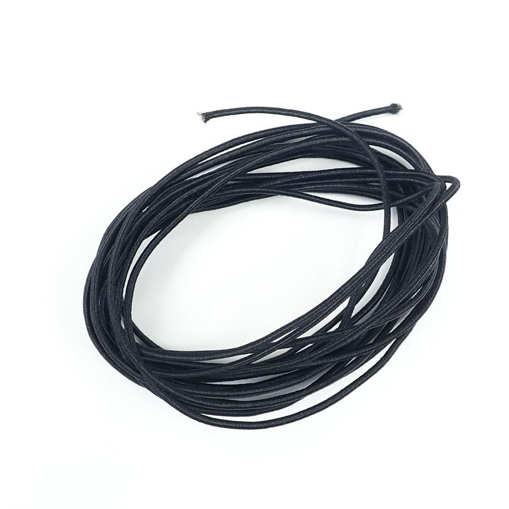 Black Round Elastic Cord, 0.9mm thick, 50 yards
