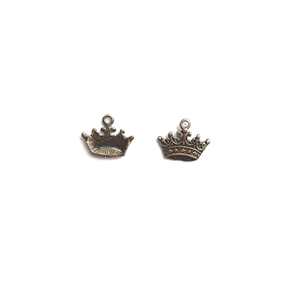 Crown Metal Charms, Antique Bronze Color, about 8 charms, for jewelry making &amp; crafts
