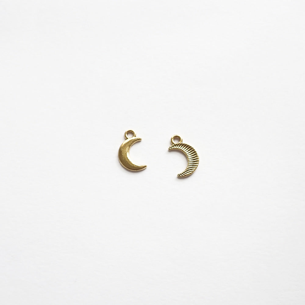Solid Moon Metal Charms, Gold Tone Color, about 8 charms