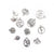 Yoga Zen Theme Metal Charms, Mixed Shapes, Silver Tone Color, 12 charms