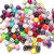 7mm Round Plastic Beads w/ Smiley Faces, Random colors, about 100 beads