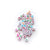 7mm White Plastic Cube Beads w/ Hearts, Random Colors, about 50 beads