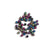 Black Cube Beads w/ Neon Symbols, 5-6mm, Random Colors, about 50 beads