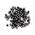 7mm Black Cube Plastic Beads w/ White Hearts, about 100 beads