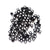 7mm Black Cube Plastic Beads w/ White Hashtags, about 100 beads