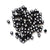 7mm Black Cube Plastic Beads Hearts & Hashtags Random Mix, about 100 beads