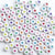 White 7mm Round Plastic Beads w/ Multicolor Stars, about 100 beads