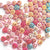 Boho Color Mix 7mm Plastic Round Beads with Design Symbols, about 100 beads
