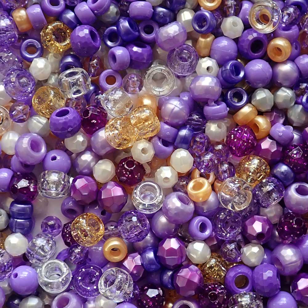 Princess Purple Craft Beads Mix, about 500 beads