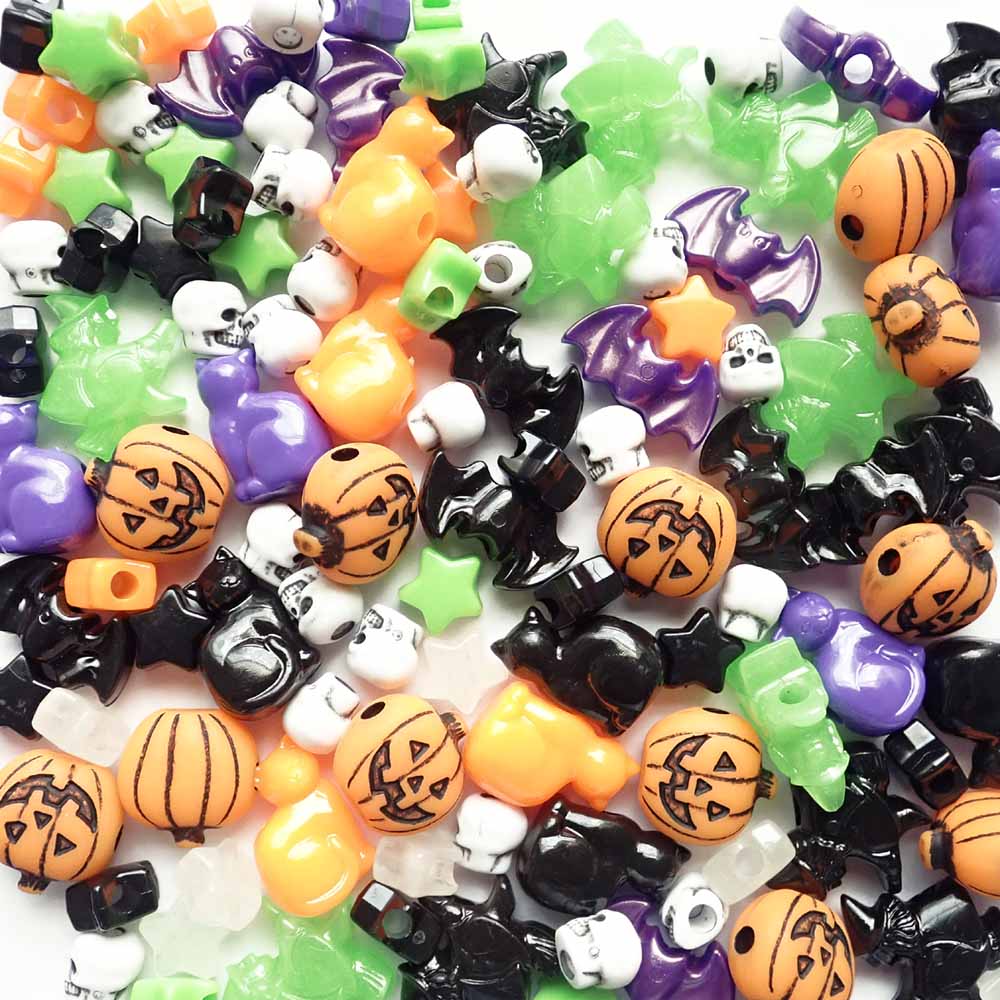 Halloween Party Plastic Beads Mix, 110 beads