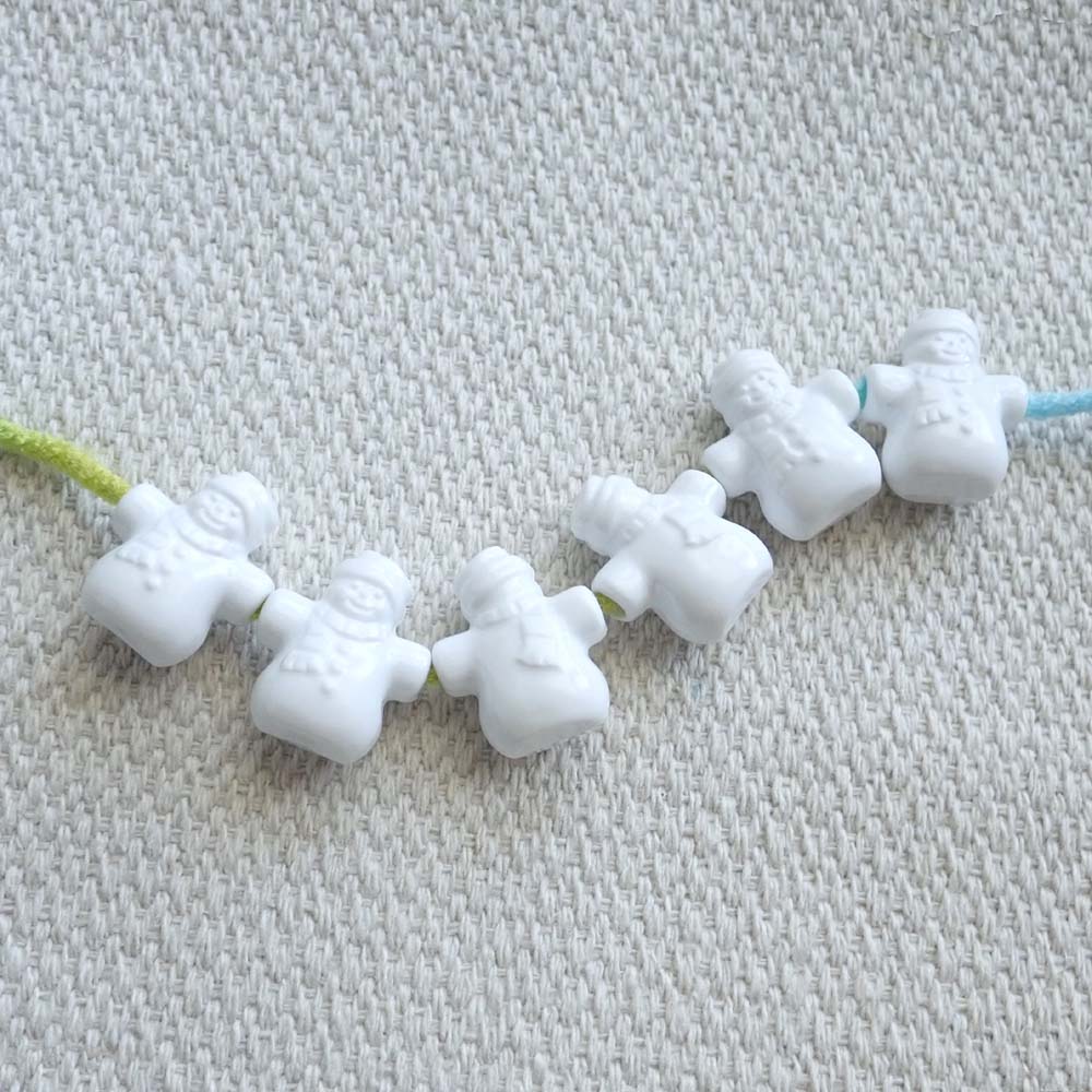 Winter Snowman Plastic Beads, 24 beads