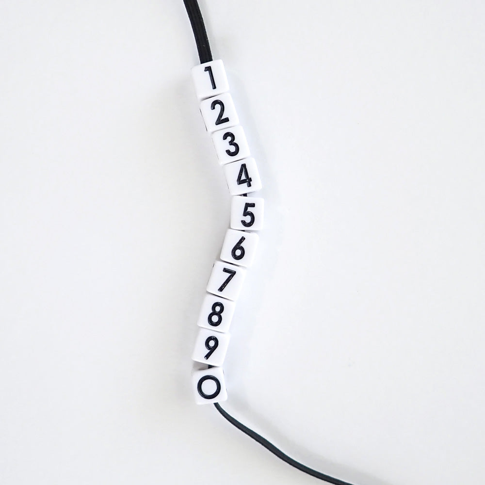 Plastic White Vertical Hole Mixed Number Beads, 8mm Cube, 300 beads