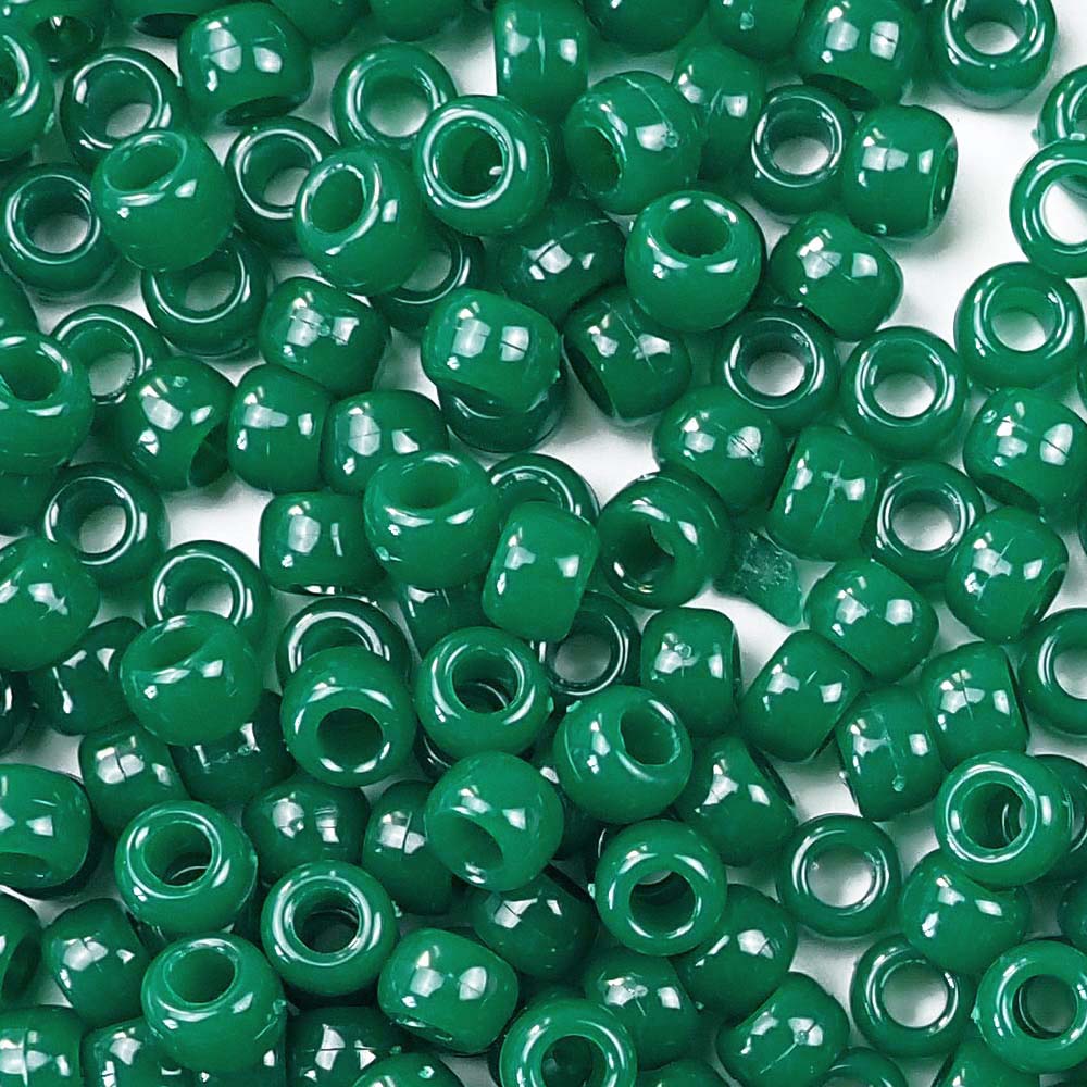 agate green 6 x 9mm plastic pony beads in bulk
