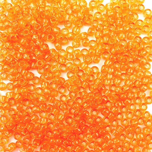 Heart Pony Beads, Opaque Orange FACTORY BULK PACK (1000 Pieces)