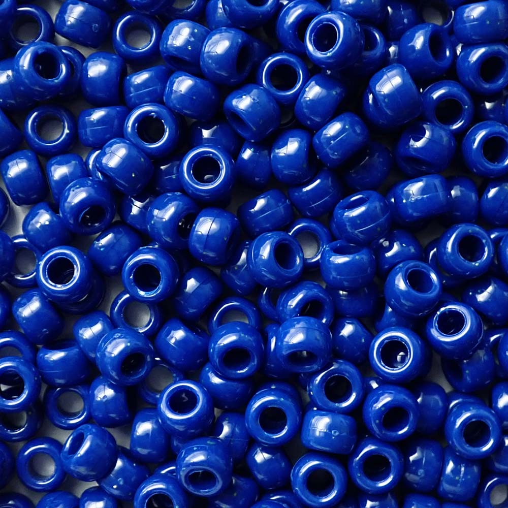 Lapis Blue Plastic Pony Beads 6 x 9mm, 500 beads