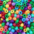 Matte Rainbow Mix Plastic Pony Beads 6 x 9mm, 150 beads