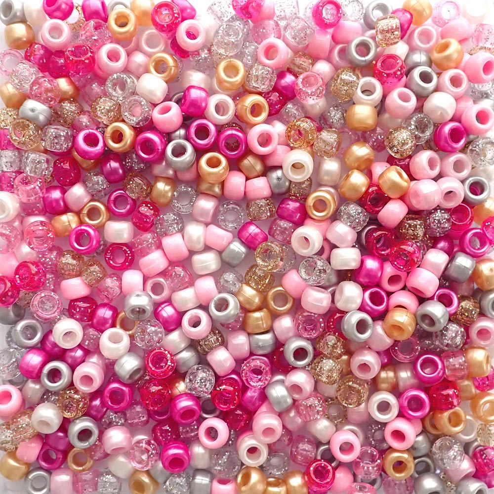 Princess Pink Plastic Pony Beads - Jewelry & Crafts - Made in USA ...