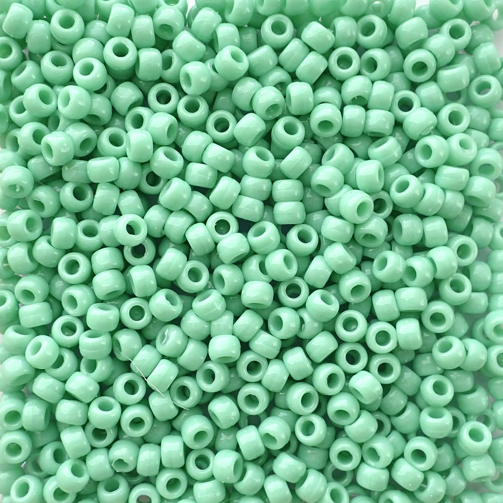 Pony Beads Jade Green Large Hole Beads Made in USA
