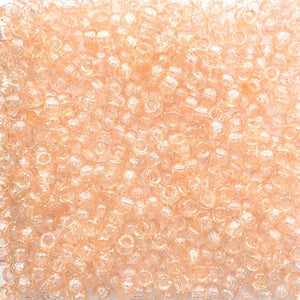 Peach Glitter Plastic Pony Beads 6 x 9mm, 150 beads
