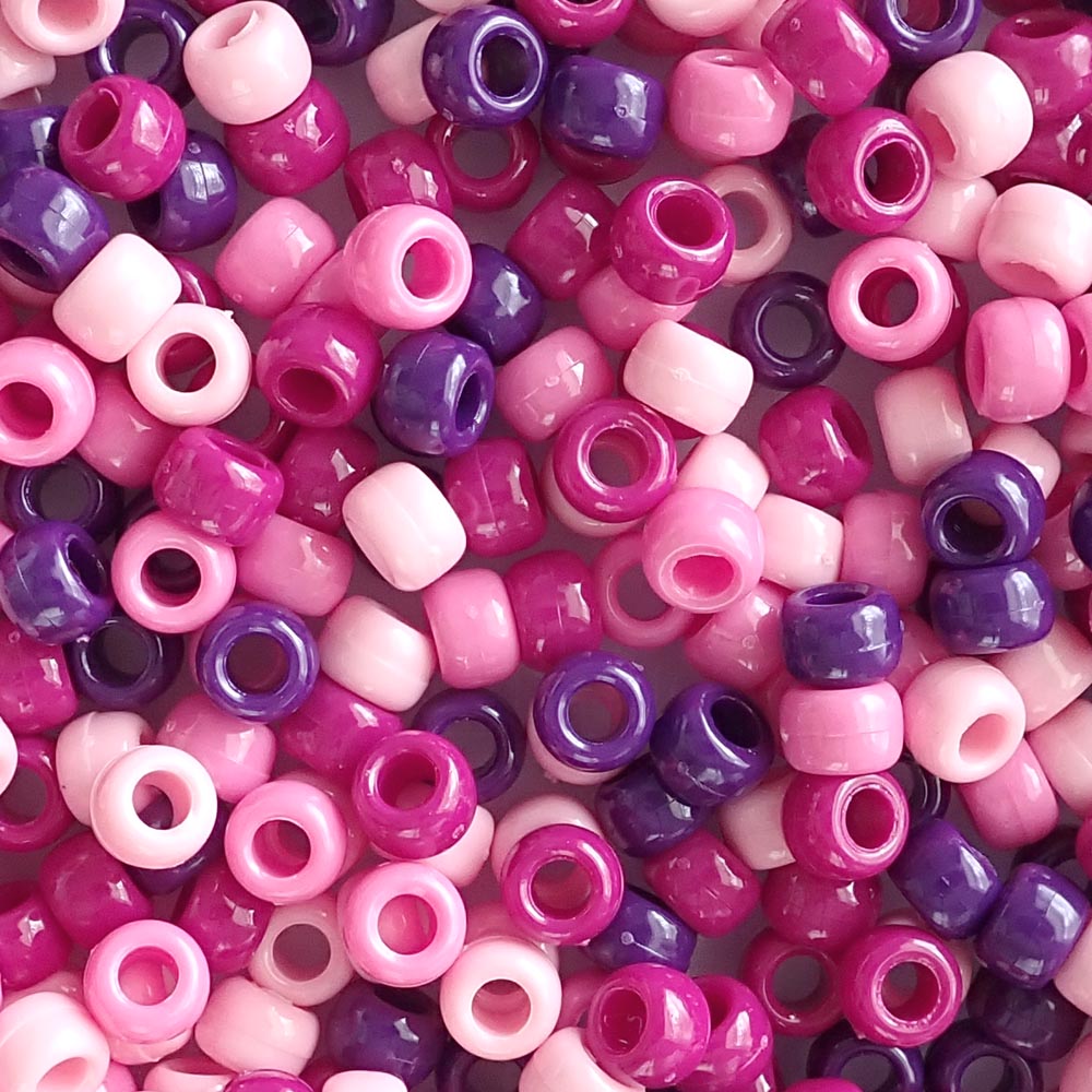 Sweeet Berry Mix Plastic Pony Beads. Size 6 x 9 mm. Craft Beads. Made in the USA.