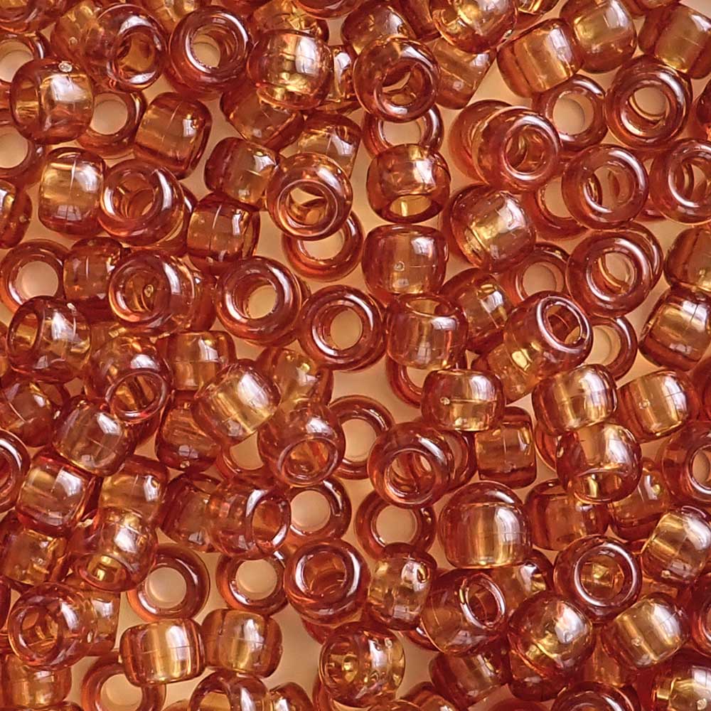 Harvest Orange Plastic Pony Beads. Size 6 x 9 mm. Craft Beads. 