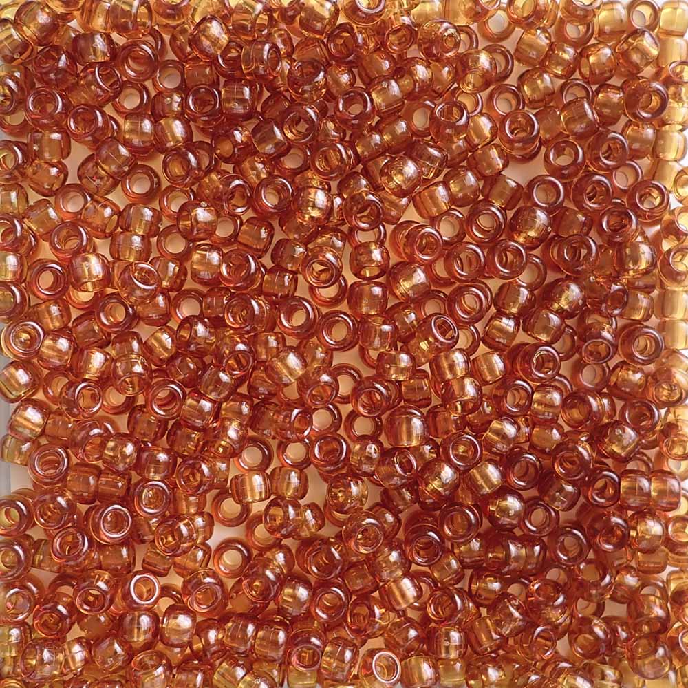 Harvest Orange Plastic Pony Beads. Size 6 x 9 mm. Craft Beads. 