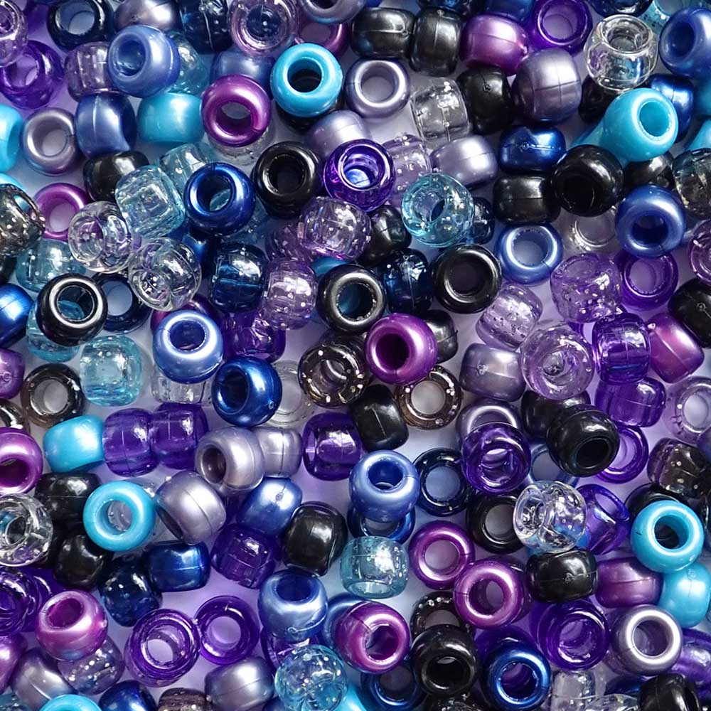 Cosmic Galaxy Mix Plastic Pony Beads, 6x9mm, 500 beads