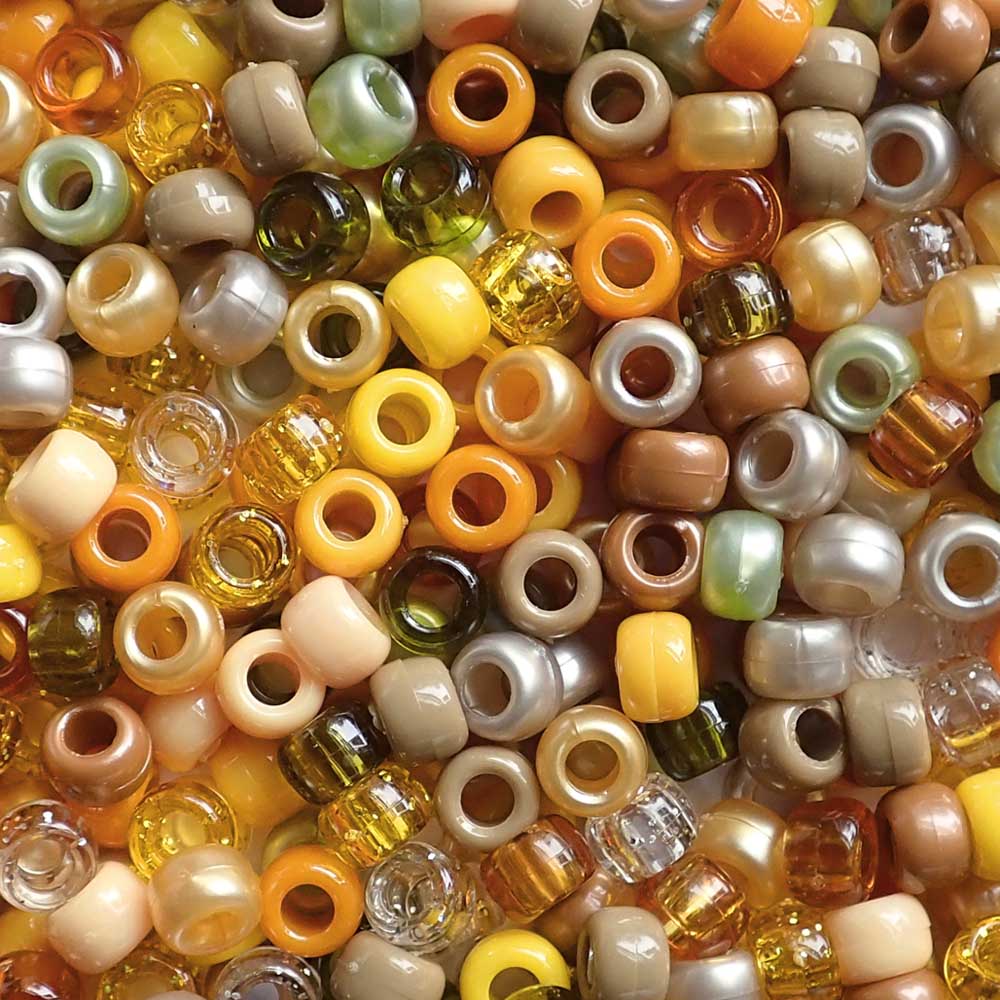 Golden Harvest Mix Plastic Pony Beads, 6x9mm, 500 beads