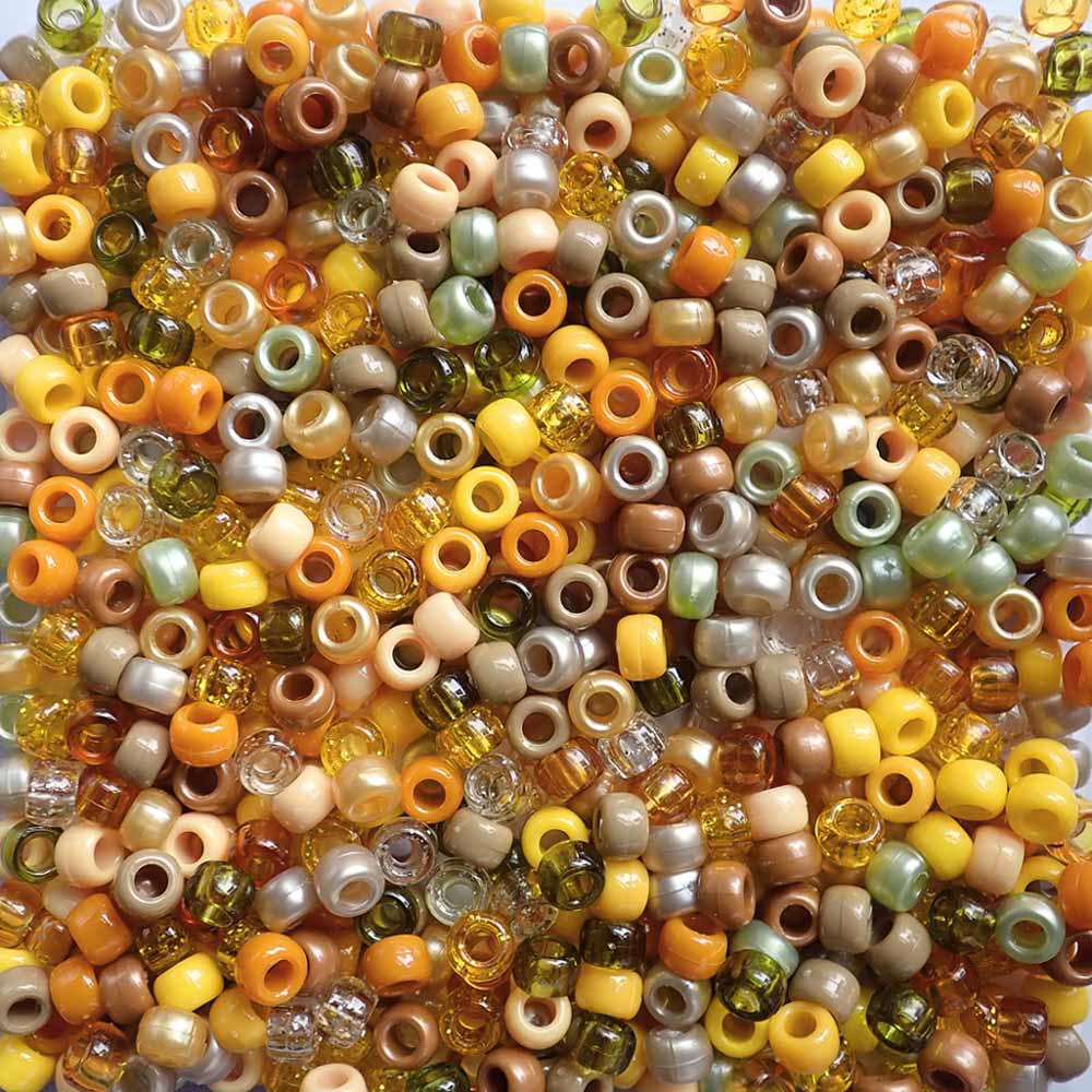 Golden Harvest Mix Plastic Pony Beads, 6x9mm, 500 beads
