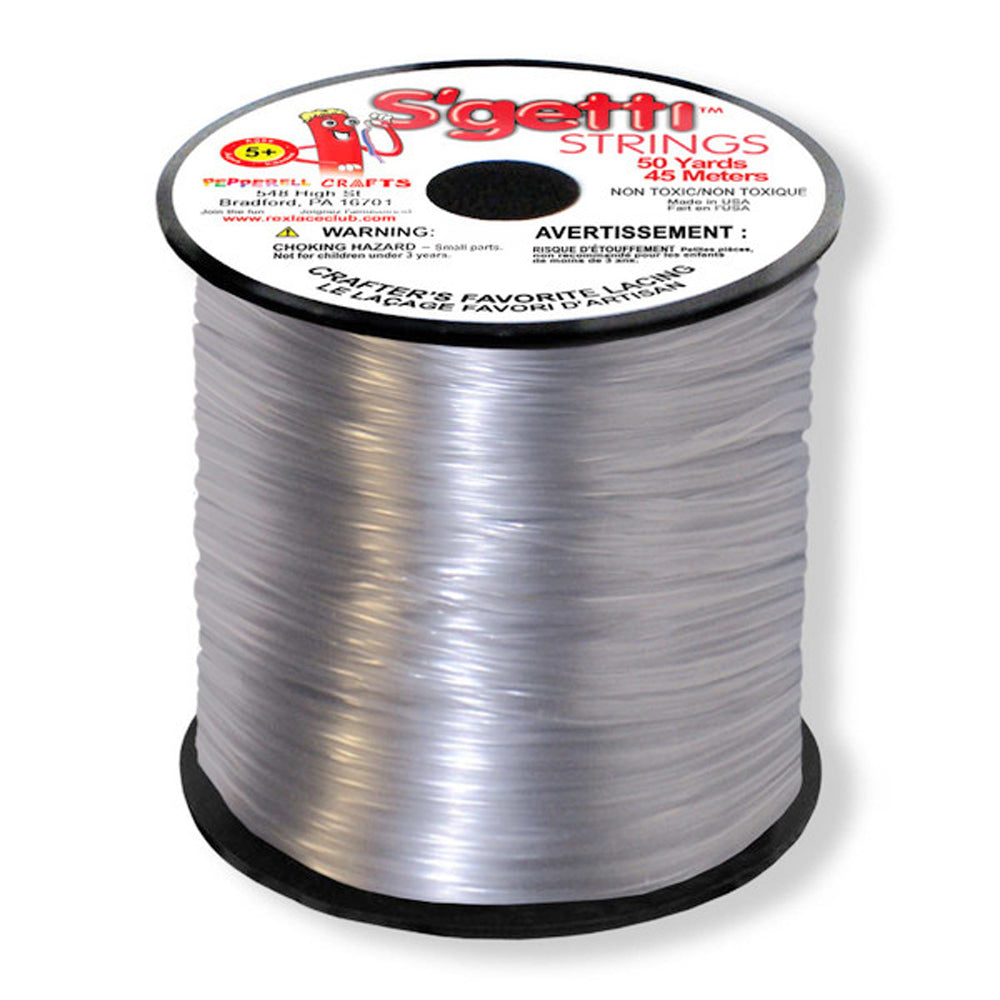 S&#39;getti Plastic Cord (non-stretch), Clear, 1.8mm Thick, 50 yards (150 ft)