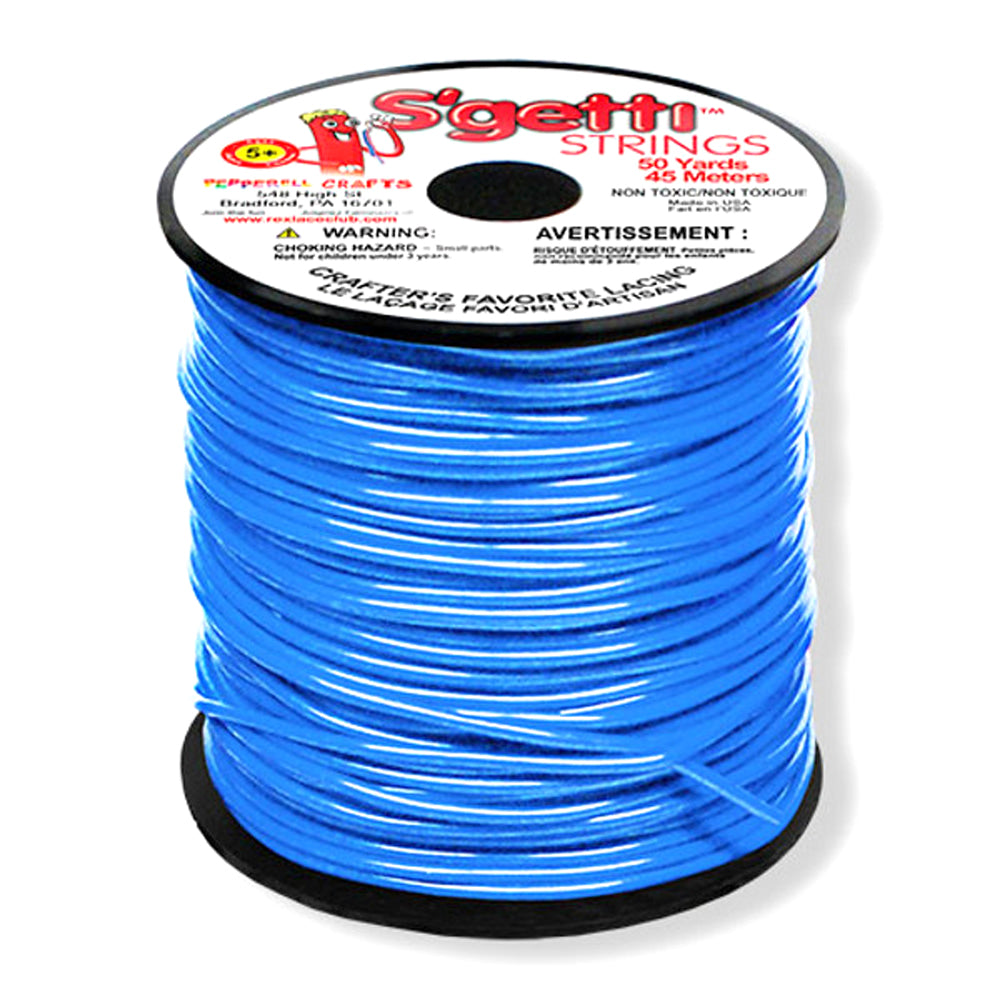 S&#39;getti Plastic Cord (non-stretch), Neon Blue, 1.8mm Thick, 50 yards (150 ft)