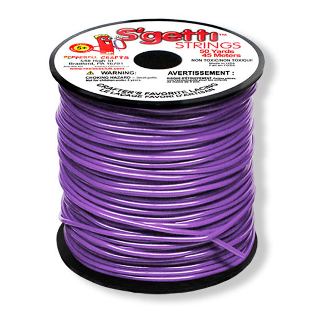 S&#39;getti Plastic Cord (non-stretch), Purple, 1.8mm Thick, 50 yards (150 ft)