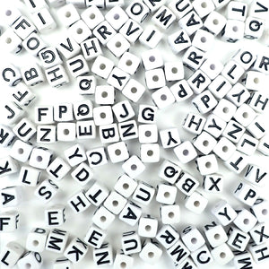 vertical hole cube alphabet beads