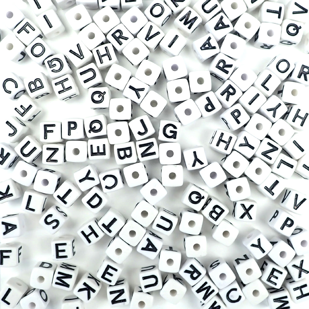 vertical hole cube alphabet beads