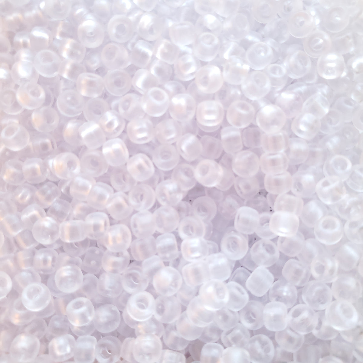 Matte Crystal Frost Plastic Pony Beads 6 x 9mm, 500 beads